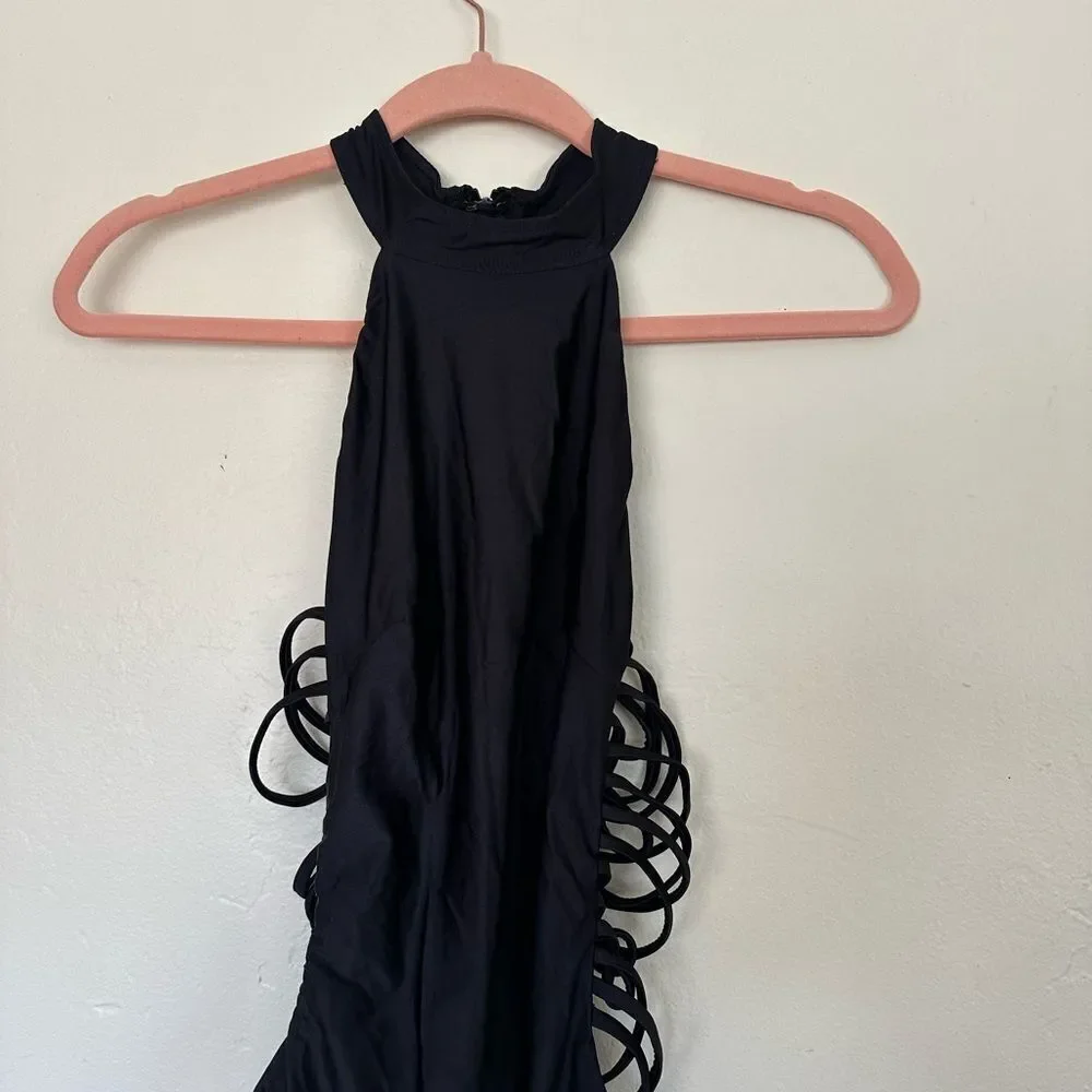 House of CB London Black Ladderback One Piece Swim‎ Zipper Size S